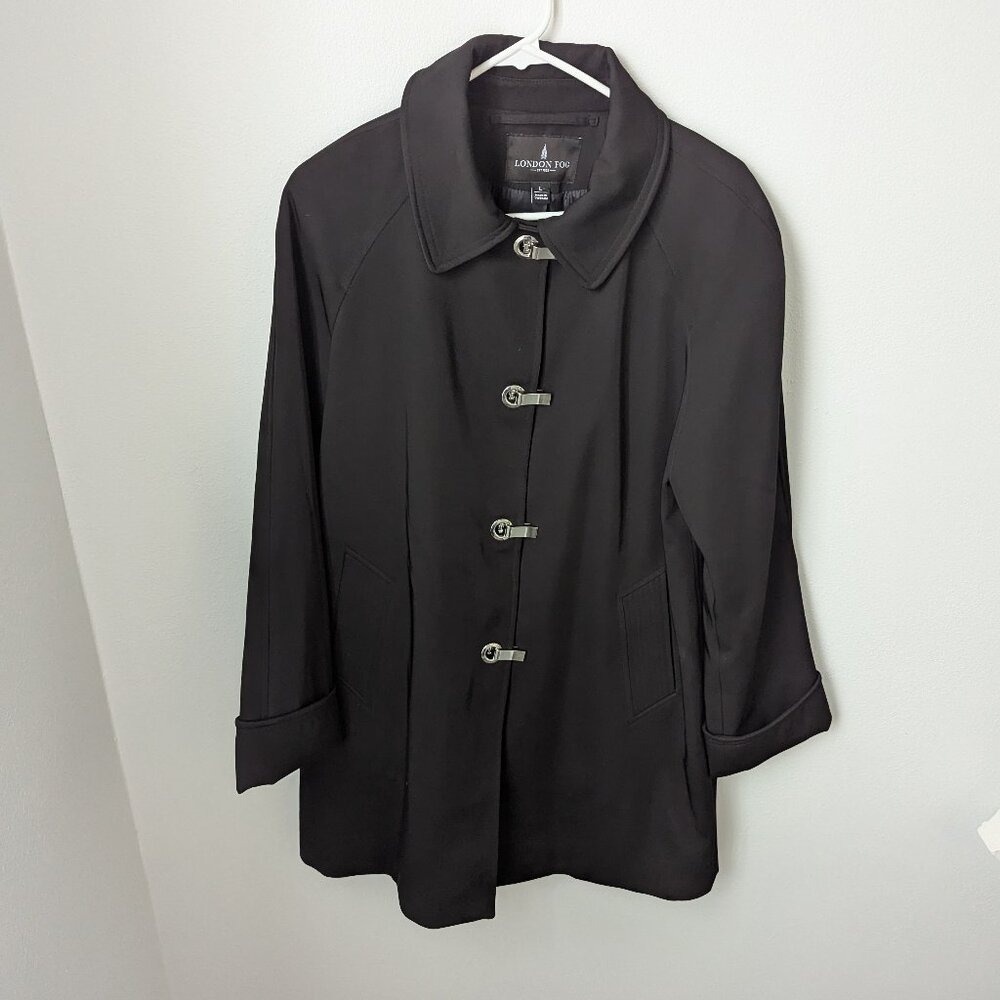 Gorgeous London Fog Black Metal Clip Jacket, Large